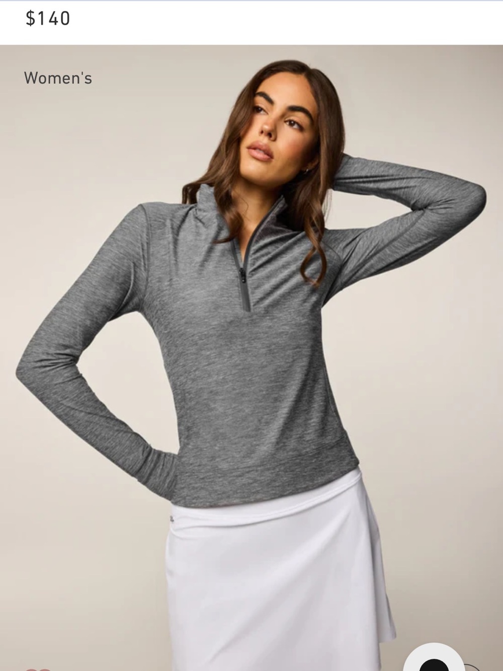 NWT Greyson Halley Melange Heather Gray Quarter-Zip Size Medium!